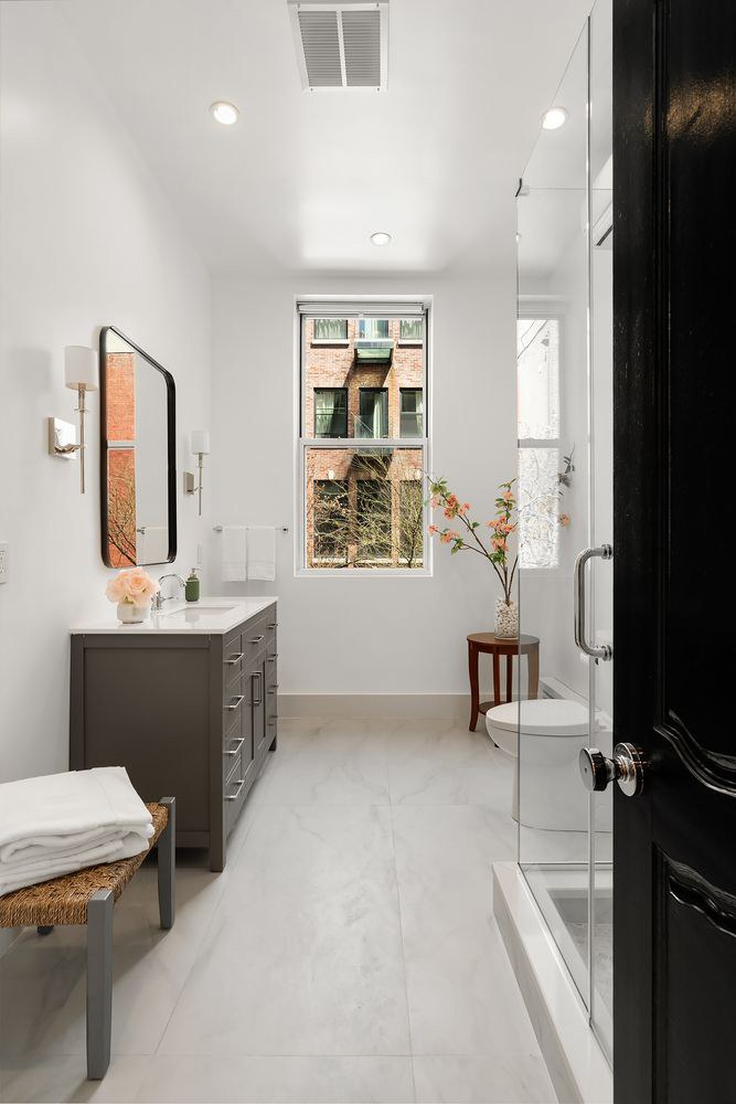 An upscale apartment bathroom remodel