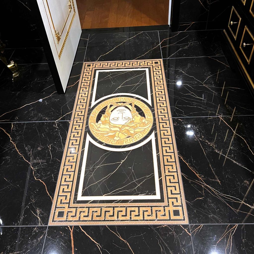 A custom luxury floor tile