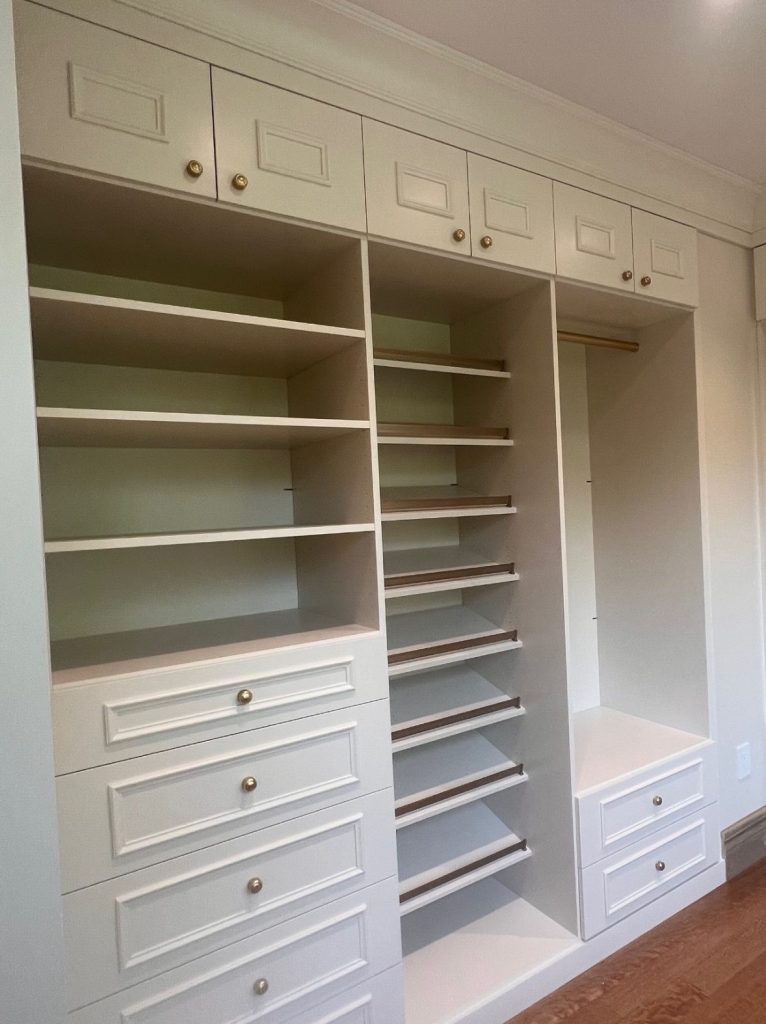 white built in closet